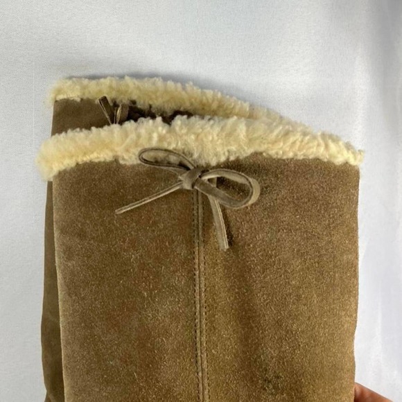 Authentic Sergio Rossi Vintage Shearling Furry Knee High Boots Size 7 - Picture 3 of 4